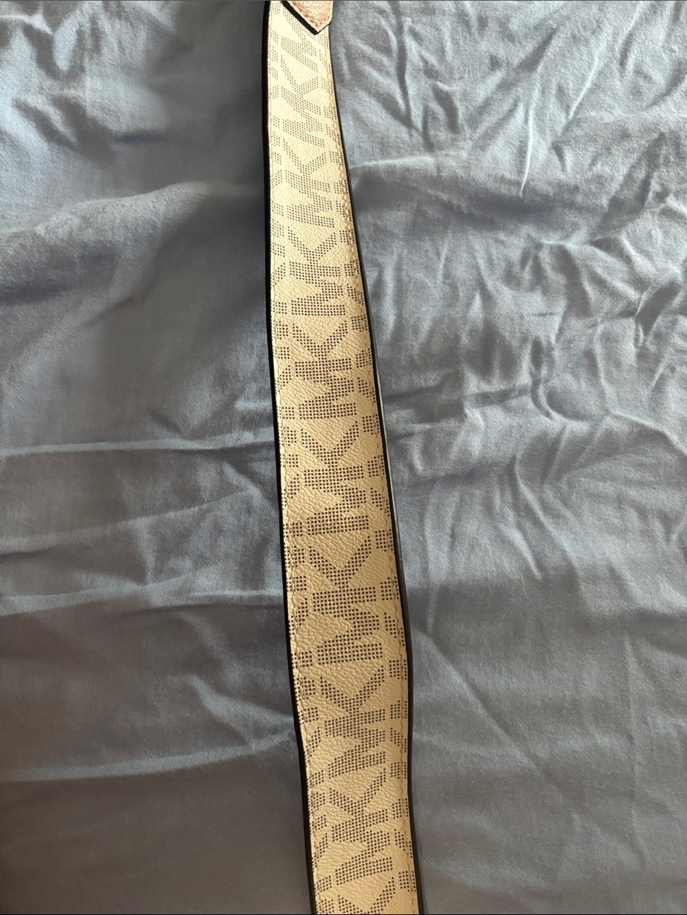 MICHAEL Michael Kors Baby Pink/Cream Logo-Print Belt